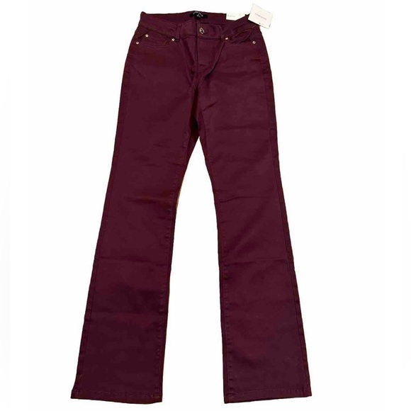 Ellen Tracy Wine Red Stretch Twill Boot Cut Pants Size 8 - Picture 2 of 12